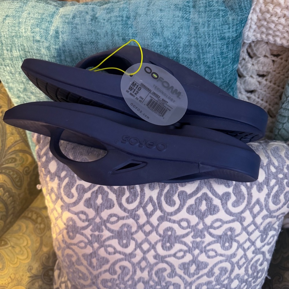 Oofos Navy Flip Flops